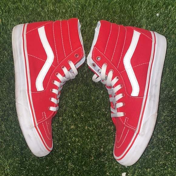 Vans Red higtop 7.5Mens - Picture 2 of 8